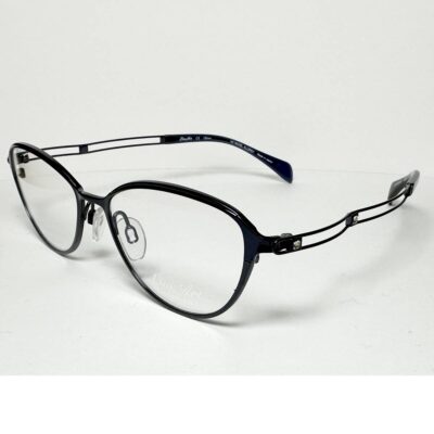 CHARMANT Line Art XL2092 Navy Blue Excellence Titanium Glasses Frame Made in Japan
